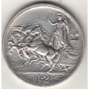 1914 2 Lire Quadriga Briosa BB+ Vittorio Emanuele III